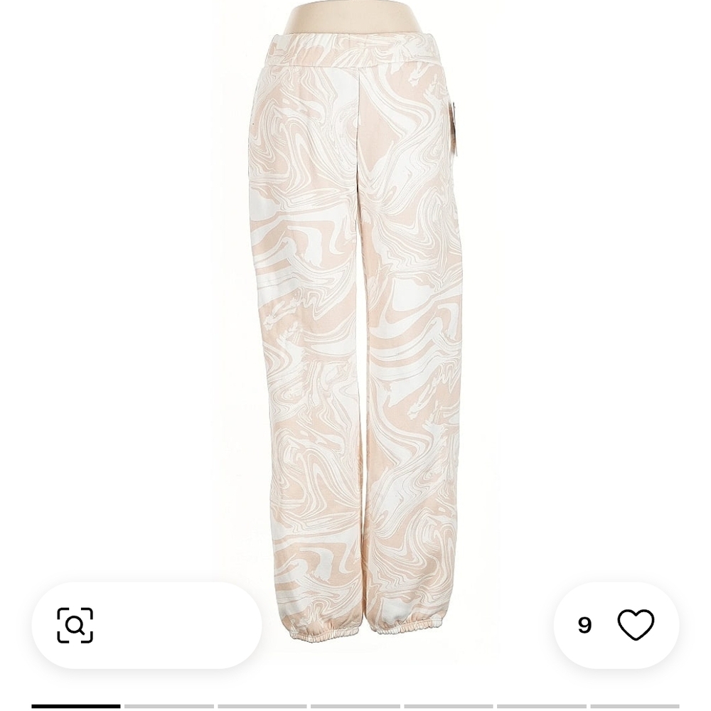 Juicy Couture Cream and White Leggings with Elastic Waistband Size S Nwt